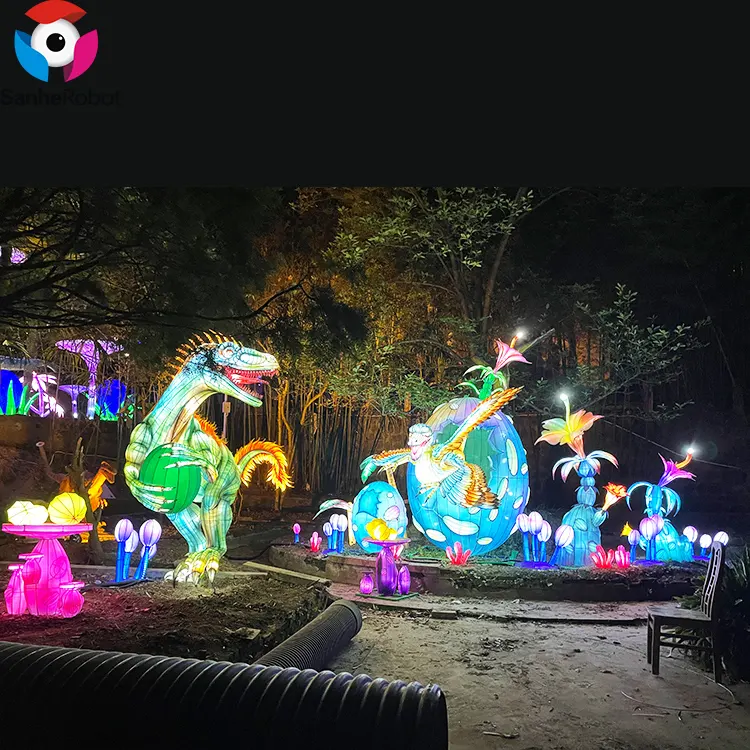 Simulation Volcano Lantern grand affichage extérieur de lumières colorées à la main Lanterne Chinoise Dinosaure Animal Lanterne ZIGONG