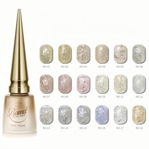 Juego completo de lentejuelas grandes de voladura con placa de Color para esmalte de uñas de Gel UV de <span class=keywords><strong>platino</strong></span> blanco Popular DIY Gel de ojo de gato Volumen de 15ml - Product Image 2