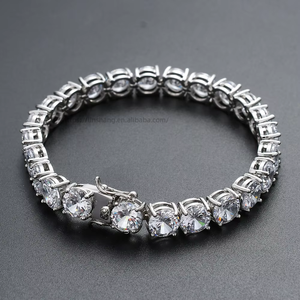 8Mm Single-row <b>Bracelet</b>, <b>Copper</b> Micro-inlaid Zircon Hip-hop <b>Bracelet</b>. Tanjing Fashion Lijing Necklace - Product Image 1