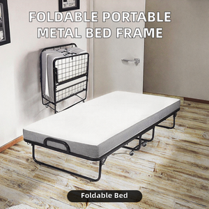 Zehao Modern <b>Portable</b> Foldable Bed <b>Mattress</b> Metal Frame Hospitals Hotels Schools Living Room -Apartment Home Furniture Single - Product Image 2