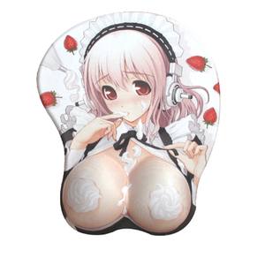 Mouse Pad Ergonômico de Silicone 3D Personalizado com Apoio de Pulso, Tema Anime Feminino (Oppai/Seios), Em Estoque - Product Image 2
