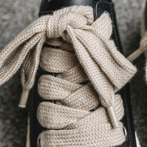 Baskets Décontractées Mixtes <span class=keywords><strong>en</strong></span> <span class=keywords><strong>Cuir</strong></span>, Chaussures Vulcanisées Tendance Étudiant(e)s, Blanc Noir à Lacets - Product Image 3