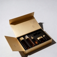 Boîte cadeau personnalisée à couvercle rabattable avec ruban, emballage en carton pour ensemble cosmétique, vente en gros de produits de soin de la peau