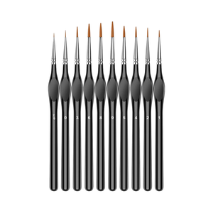 Bview Art Lot de 10 micro-pinceaux en nylon avec poignées triangulaires en bois pour l'artisanat acrylique aquarelle - Product Image 1