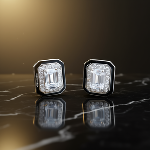 Orecchini di Diamanti MILAN SHEN in Oro Bianco con Taglio Smeraldo, Diamanti Naturali, Gioielli di Lusso per Matrimonio, Placcati in Rodio per Donna - Product Image 2