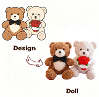 Ours en peluche personnalisé pour la Saint-Valentin, jouet en peluche OEM ODM, poupée en peluche personnalisée pour mariage, cadeau romantique pour les fêtes, peluche avec logo de marque