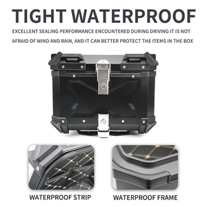 卸売25L 36L 45L 55L 65L <span class=keywords><strong>80L</strong></span> 100L防水収納荷物テールトランクユニバーサルアルミトップボックスオートバイ用 - Product Image 3