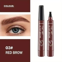 Stylo Teinture Sourcils Double Pointe 4-en-1 à Base de Plantes et Minéraux, Imperméable, Marqueur Quadruple pour Sourcils, OEM, Marque Privée, Vente en Gros