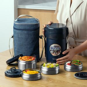 4 Laag 2.3l Roestvrijstalen Thermos Geïsoleerde Bento Tiffin Lunchbox Voedselfles Voor Warm Eten - Product Image 4