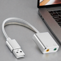 USB en alliage d'aluminium 7.1 carte son ordinateur externe USB7.1 canal ordinateur portable jeu carte son sans pilote