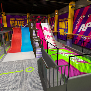 Set de Parque de Trampolines de Franquicia Pokiddo con Colchonetas de Aire, Red de Seguridad y Circuito Ninja Warrior - Experiencia Divertida y Segura en un Parque de Trampolines - Product Image 6