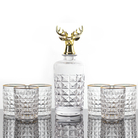 NOUVEAU DESIGN Carafe à whisky classique avec bouchon en alliage de zinc en forme de crâne de cerf, verre sodocalcique sans plomb, capacité 900 ml, usage domestique NOVARE