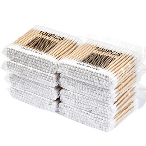 สำลีก้านไม้ ปลายสองด้าน แพ็ค 100 ชิ้น เครื่องมือทำความสะอาดเครื่องสำอาง - Product Image 5