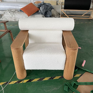 Thiết Kế Mới Trắng Boucle Rắn Sồi Khung Tùy Chỉnh Thực Hiện Hiện Đại Giải Trí Giọng Cánh Tay Ghế Cho Ngoài Trời & Biệt Thự Sử Dụng - Product Image 5