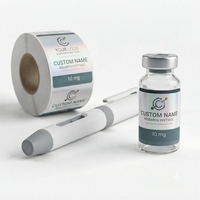Étiquettes personnalisées pour flacons de peptides holographiques 3ml 5ml 10ml, autocollants en vinyle imperméables pour emballages pharmaceutiques et médicaux