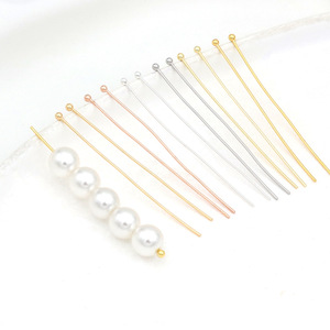 Color-preserving 18k gold 0.7mm thick ball <b>needle</b>, round-tipped <b>needle</b>, <b>bead</b> <b>needle</b> for DIY pearl bracelets and necklaces. - Product Image 1