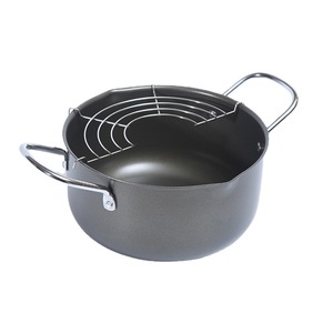 Japanese Style Deep Fryer 20Cm Diameter With Wire Rack Non Stick Induction Gas Compatible Round Pot For Household Use - Product Image 3