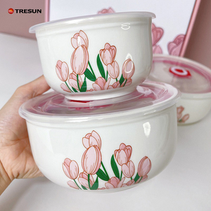 Wedding <b>Gifts</b> for Guests Microwave Dishwasher Safe Lead Free Soup Bowl Set With Cover - Product Image 4