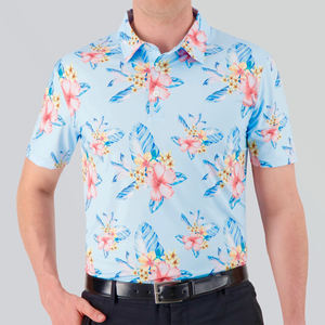 เสื้อโปโลกอล์ฟ OEM พิมพ์ลายทั้งตัว 90% โพลีเอสเตอร์ 10% สแปนเด็กซ์ พร้อมออกแบบปกเสื้อ โลโก้ และงานปักตามสั่ง - Product Image 6