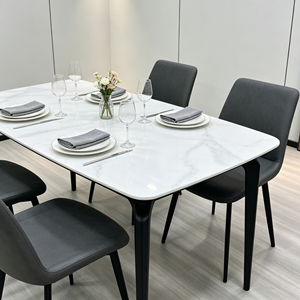 Mesa de Comedor Rectangular Moderna de Mármol con 6 Sillas, Diseño Minimalista, Muebles para el Hogar - Product Image 6