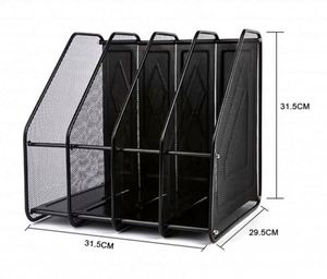 Office Desk Document <b>File</b> Paper Organiser <b>File</b> Holder 4 Compartment Mesh Magazine Holder Rack Stand - Product Image 4
