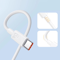 Câble de charge rapide USB Type-C 6A 1M, cordon de chargeur USB-C super rapide, câble de synchronisation de données pour téléphones mobiles et tablettes Android