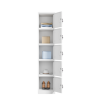 Casier de rangement en acier à 5 niveaux, armoire métallique verrouillable à 5 portes, casier personnel vertical mince pour le personnel de bureau et d'usine