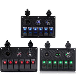 Panneau de commande 6 interrupteurs RGB à intensité variable pour bateaux et voitures, 12V 24V, indice IP53, 10A, avec boîtier de contrôle de circuit pour camping-car et bus - Product Image 1