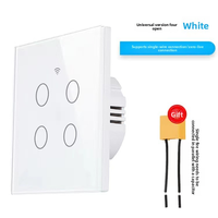 Panneau tactile intelligent Zigbee Smartlife RF433 compatible Alexa et Google Home, interrupteur lumineux 3 voies 1/2/3/4 gangs en verre, 10A Wi-Fi, luxe