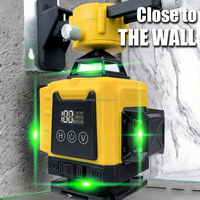 Niveau laser rotatif autonivelant vert 360° 4D 16 lignes horizontales et verticales, outil de mesure et de nivellement DIY, portée 150 pieds