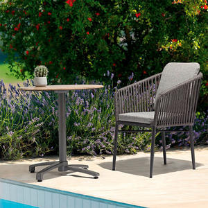 Muebles de exterior modernos, silla de ratán de metal, juego de sillas de jardín combinadas para patio, restaurante, <span class=keywords><strong>terraza</strong></span>, jardín - Product Image 1