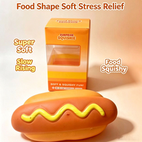 Jouet anti-stress à presser en TPR, très grand, en forme de hot-dog simulé, le plus vendu pour la décompression