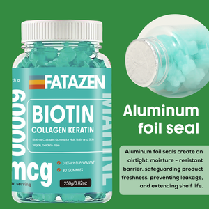 Gummies véganes à la biotine, au collagène et à la kératine pour la croissance des cheveux et des ongles, l'élasticité de la peau et l'amélioration du système immunitaire (Marque privée) - Product Image 3