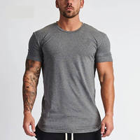 Nouveau design T-shirt de sport personnalisé pour homme 180 g/m² en coton élasthanne vierge pour la gym et le fitness, T-shirt décontracté de sport pour homme
