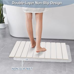 Foldable Diatomite Print Eco-Friendly Luxury Bathroom Toilet Floor Entrance Door Non-Slip Absorbent Quick-Drying Diatom Mud <b>Bath</b> - Product Image 2