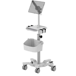 Europe OEM instruments cart mobile laptop Portable ECG medical cart trolley ultrasound stand with probe holder