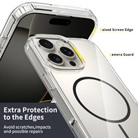 Étui de téléphone à anneau magnétique pour iPhone 18 Pro Max, coque transparente deux-en-un antichoc pour iPhone 17 Pro et 16 Pro Plus