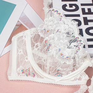 ชุดเสื้อชั้นในสายหนังลายลูกไม้ถักลายดอกไม้สุดเซ็กซี่ของผู้หญิงชุดชั้นในสองชิ้นโปร่งใสชุดนอนผ้ารัดทรง - Product Image 4