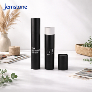 Boîte en tube de carton kraft écologique avec logo personnalisé, tube en papier noir pour l'expédition, emballage cylindrique imprimé pour cosmétiques et vêtements - Product Image 3