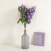 Bunga Hydrangea Buatan Bentuk Kerucut Warna Ungu Musim Gugur, Buket Romantis, Bunga Hydrangea Paniculata Buatan untuk Taman dan Pernikahan