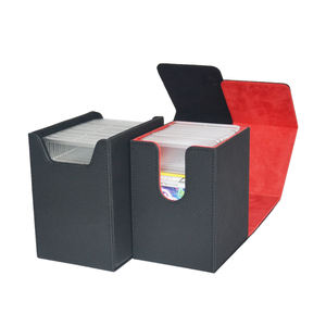 Caja de almacenamiento de tarjetas de béisbol de cuero al por mayor acrílico cuadrado con PS ranurado multifuncional uso para tarjeta magnética - Product Image 1