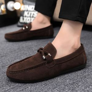 Mocasines de Gamuza Marrón para Hombre, Punta Redonda, Sin Cordones, Transpirables, Suela de Goma, Casuales, para Todas las Temporadas - Product Image 1