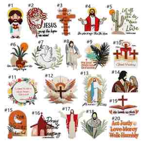 Patchs brodés thermocollants Croix de la foi chrétienne, Bible, Dieu, Jésus - Product Image 2