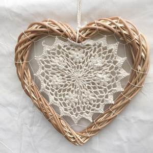 Nouveau style attrape-rêves en forme de cœur en corde de chanvre blanche rustique fait main, décoration intérieure, cadeaux, guirlande de fleurs ACASA <span class=keywords><strong>ARTO</strong></span> - Product Image 2