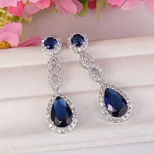 Eleganti Orecchini a Goccia Lunghi per Donne, Colore Blu, Stile Serale, Accessori per Orecchie - Product Image 4