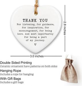 Jute Bag Novelty <b>Gifts</b> Acrylic Heart Sign Thank You Signs for Inportnat Person Leaving New Job <b>Teacher</b> - Product Image 3