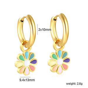 Flower <b>Stud</b> Earrings Zinc Alloy <b>Silver</b> Gold Color For Women Fashion Jewelry - Product Image 5