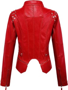 Veste de motard asymétrique cloutée en similicuir PU pour <span class=keywords><strong>femme</strong></span> Sehe Fashion - Product Image 6