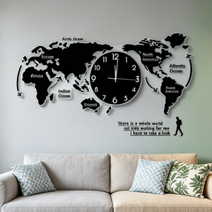 Reloj de Pared con Mapa del <span class=keywords><strong>Mundo</strong></span> LED, Reloj de Arte con Mapa del <span class=keywords><strong>Mundo</strong></span> en Acrílico, Funciona con Pilas, Apto para Sala de Estar, Oficina y Dormitorio - Product Image 2