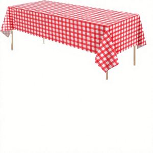 Polyester Classic Rectangular 6ft Solid Pattern Dye Sublimation Printed Wrinkle Resistant Washable Tablecloth for <b>Outdoor</b> - Product Image 6
